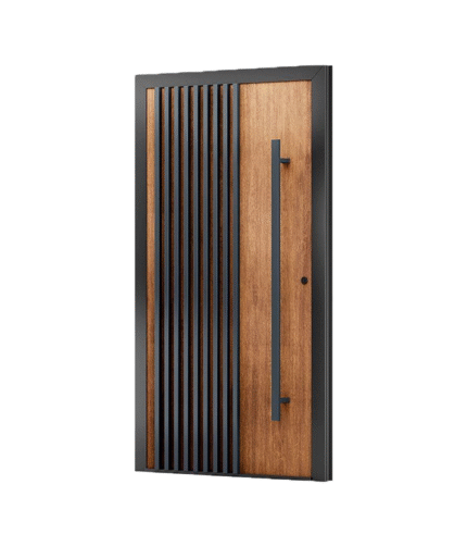 Modern Wooden-Steel Security Entrance Door