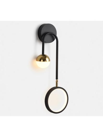 Modern Black & Gold Asymmetric LED Wall Sconce