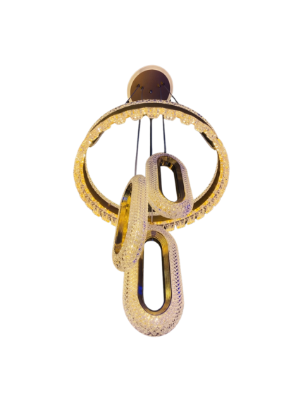 Gold Crystal Interlocking Rings Chandelier