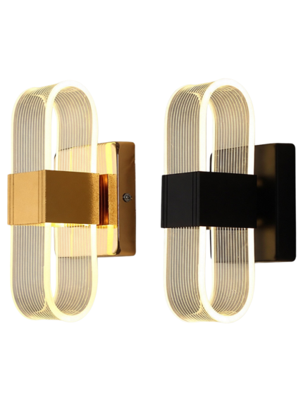 Modern Gold & Black Double Loop LED Wall Sconce