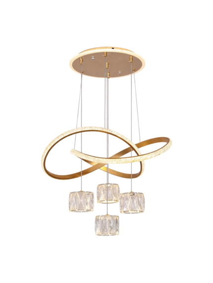 Modern Gold Infinity Crystal LED Chandelier