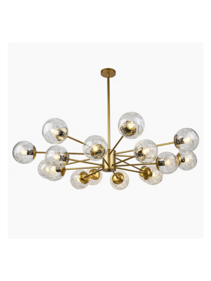 Modern Gold Crackle Glass Sputnik Chandelier